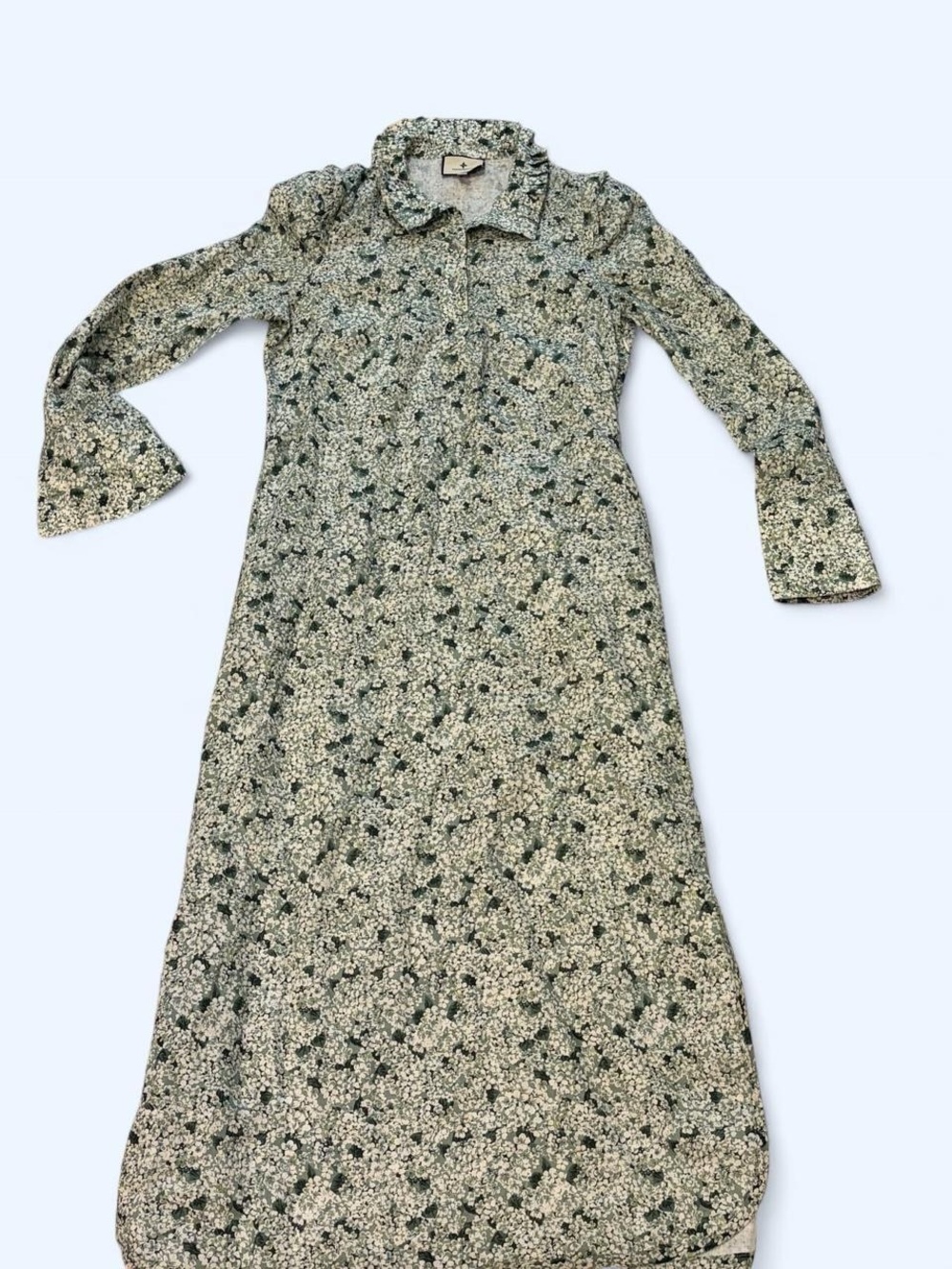 Tuckernuck Floral Maxi Hydrangeas Dress In Cream And Green